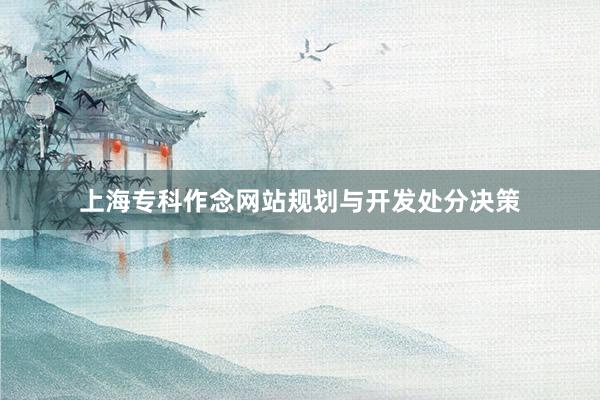 上海专科作念网站规划与开发处分决策